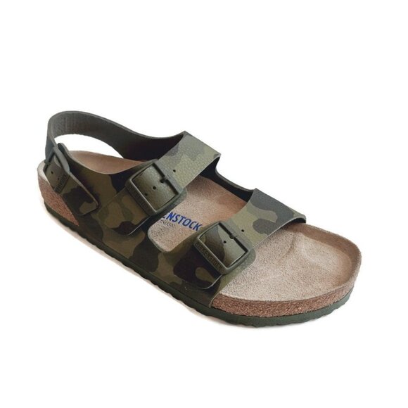 Birkenstock Milano Birko Flor Sandals Mens Size 13 EU 46 Desert Soil Camo Green - Picture 1 of 9